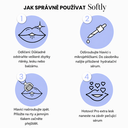 Sada Softly: Váleček pro plnější rty + hyaluronové sérum (zdarma)